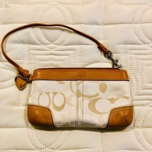 Coach Signature “C” with Leather Trim Wristlet